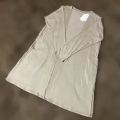 ★新品ベージュ ロングカーディガン 長袖のサムネイル