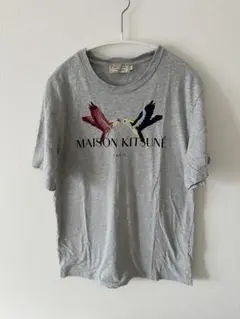 MAISON KITSUNE 鳥刺繍 Tシャツ グレー Mサイズのサムネイル