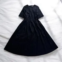 美品✨EPOCA シルク コットン シャツワンピース マキシ丈 ジップ 黒 40