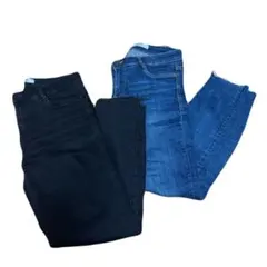 スキニーデニム 2点セット ブラック ブルー