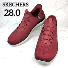 極美品 スケッチャーズ スリップインズ サミッツ キーペース 28 赤 黒