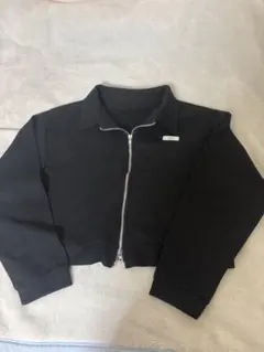 SHEIN ☆パッチ ジッパーアップ クロップスウェットシャツ