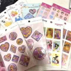 ディズニープリンセス　9枚セット 3dシール　ウォーターシール　ストーンシールのサムネイル