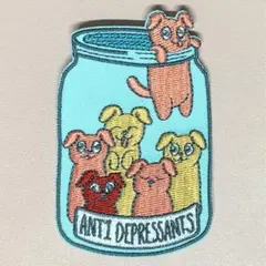 マカロニちゃん様専用 ✩犬の刺繍ワッペンU´•ﻌ•`U瓶