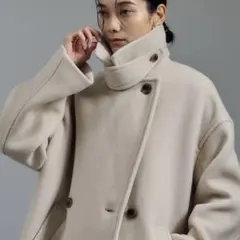 【未使用品】アダムエロペ　MANTECOウールPコート　オフホワイト　Mサイズ