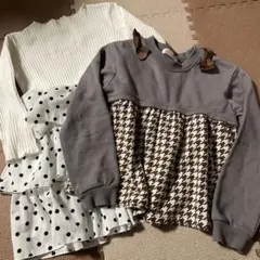 裏起毛トレーナー フリルチュニックワンピース セット 130