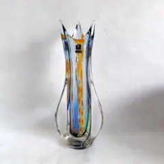 昭和レトロ　飾り花瓶　ハンドクラフト 北洋ガラス製作