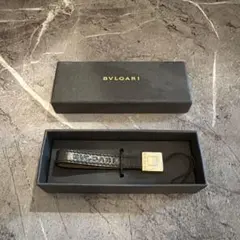 新品◇ブルガリ B-ZERO1 ストラップ キーホルダー シルバー 緑 レザー