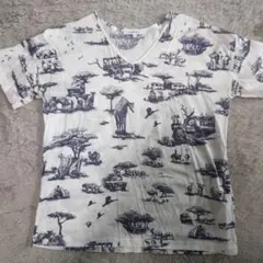 【本日セール】CARVEN アフリカプリント VネックTシャツ Sのサムネイル