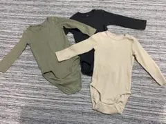 H&M 長袖リブロンパース　3枚セット