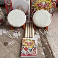 任天堂　ニンテンドー　Wii 太鼓の達人　タタコン&バチ　2個セット　ソフト付き