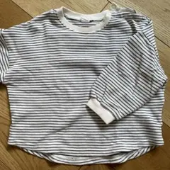 バースデイ　コトリ　長袖　子供服　キッズ　ボーダー　白×ネイビー