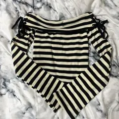 SHEIN ボーダー オフショルトップス ニット 長袖 xs
