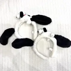 犬の耳付きカチューシャ 2個セット　スヌーピー