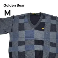 ​ゴールデンベア メンズ Vネック ニット セーター グレー系 M【67】