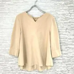 ブラウス M ベージュ 七分袖 きれいめ 通勤 春夏 シンプル✨
