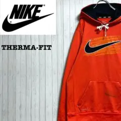 NIKE ナイキ　パーカー　スウェット オレンジ　ビッグロゴ　刺繍ロゴ　S