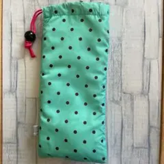 水玉模様の折りたたみ傘収納袋