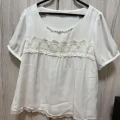 PATTERN fiona ビジュー レース 半袖ブラウス ホワイトのサムネイル