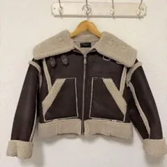 EMODA ショートフェイクムートンブルゾン ブラウン