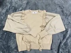 AZUL BY MOUSSY フリル長袖セーター ベージュ