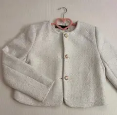 【最終値下げ】【新品タグ付】ZARA ラメ入りホワイトジャケット 入園式 入学式