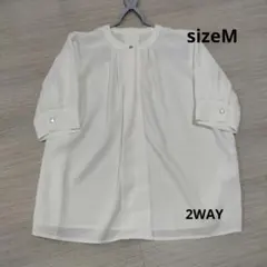 VIS　レディース　2WAY　五分袖ブラウス　洗える．防シワ　未使用