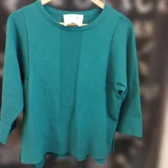 C+ グリーン 五分袖ニット