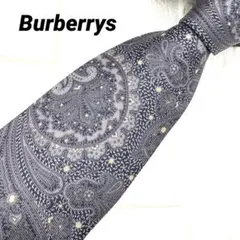 Burberrys ネクタイ ペイズリー シルク グレー系 総柄 高級 ビジネス