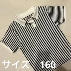 Rafnaf 白黒　半袖ポロシャツ　半袖　シャツ　ストライプ　ポロシャツ