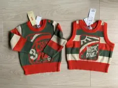 未使用WASKおしゃれなセーターとベスト2枚組ワスクBeBeグループ