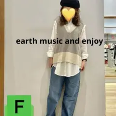 earth ジャガードニットベスト　Ｆ　レディースニットベスト　ブラック