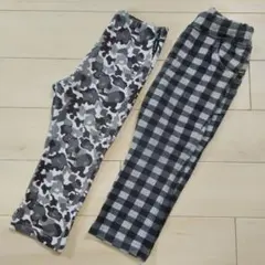 コムサイズム 迷彩カモフラ柄・丸高衣料 チェック柄　パンツ2点セット 90cm