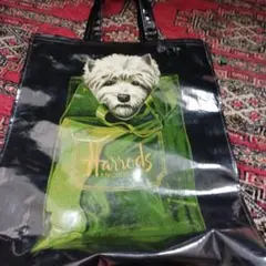Harrods トートバッグ 犬柄 ブラック エコバッグのサムネイル