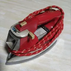 希少】昭和レトロ ナショナル 自動アイロン NI-420AF レッド 当時物