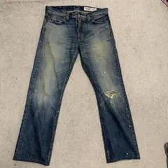 ライトオンのバックナンバーデニム31インチW 81cm日本製ダメージペイント加工