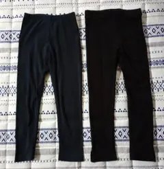 女の子　120　レギンス　2点セット　ブラック　ネイビー　リブ