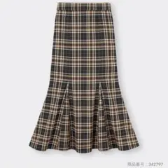 GU　チェックマーメイドロングスカート　L