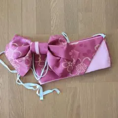 桜柄作り帯　浴衣用　ピンク系