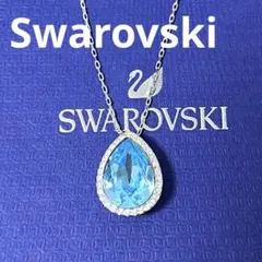 スワロフスキー ネックレス エメラルドグリーン スクエア 正規品極美品