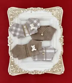 専用☘️ぬい服10-12cmおしゃれ着【ベビくまちゃん】4枚セット