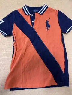Polo ポロシャツ 120/60 オレンジ/ネイビー