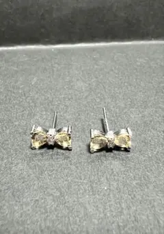 天然石☆シトリン☆リボン型ピアス☆ 27日までセール中！