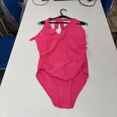 ピンク ワンピース水着 フリル付きサイズXL