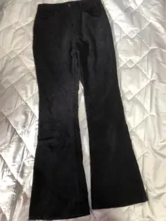 年末39セール　ＧＵ　ブラック ブーツカット　コーデュロイ￼パンツ　ＸＳ