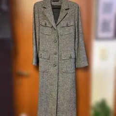 グレー系ツイード風ロングコート