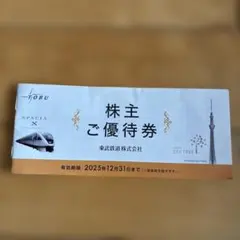 東武鉄道 株主ご優待券
