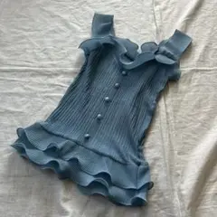 GRL フリル付きリブ編みビスチェ ニットキャミソール