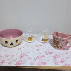リラックマの陶器ボウル　マグカップ　ゆらゆらペア　グラス　計　4点オマケ写真⑪⑫