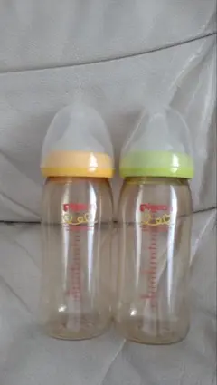 Pigeon 哺乳瓶 2本セット 240ml オレンジ グリーン